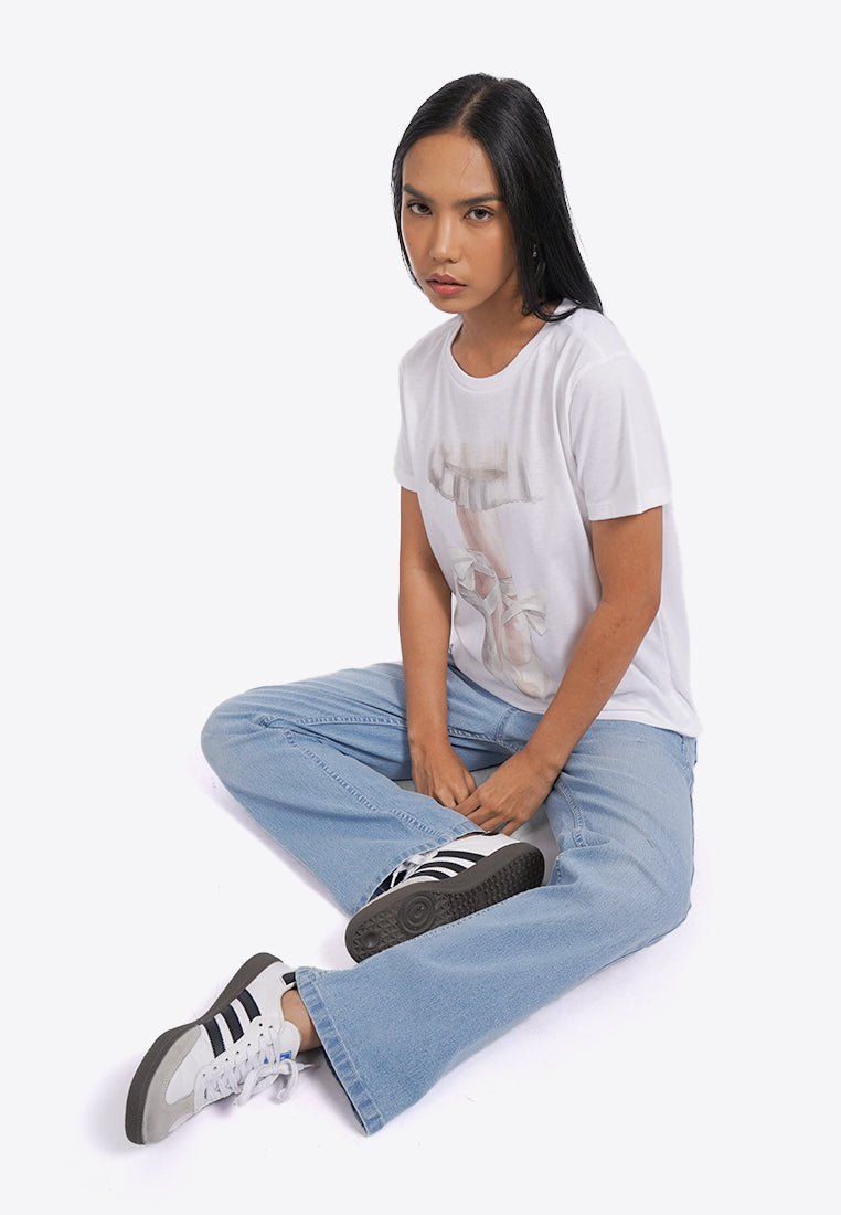 Round Neck Short Sleeve Graphic T-Shirt