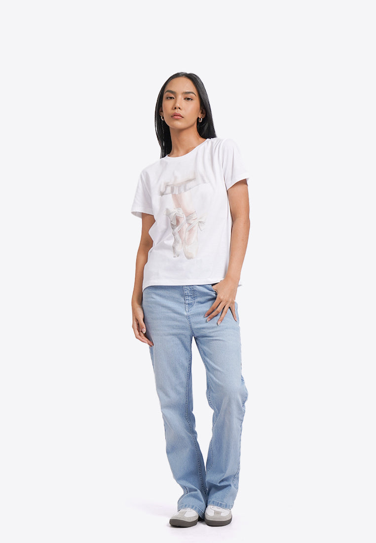 Round Neck Short Sleeve Graphic T-Shirt