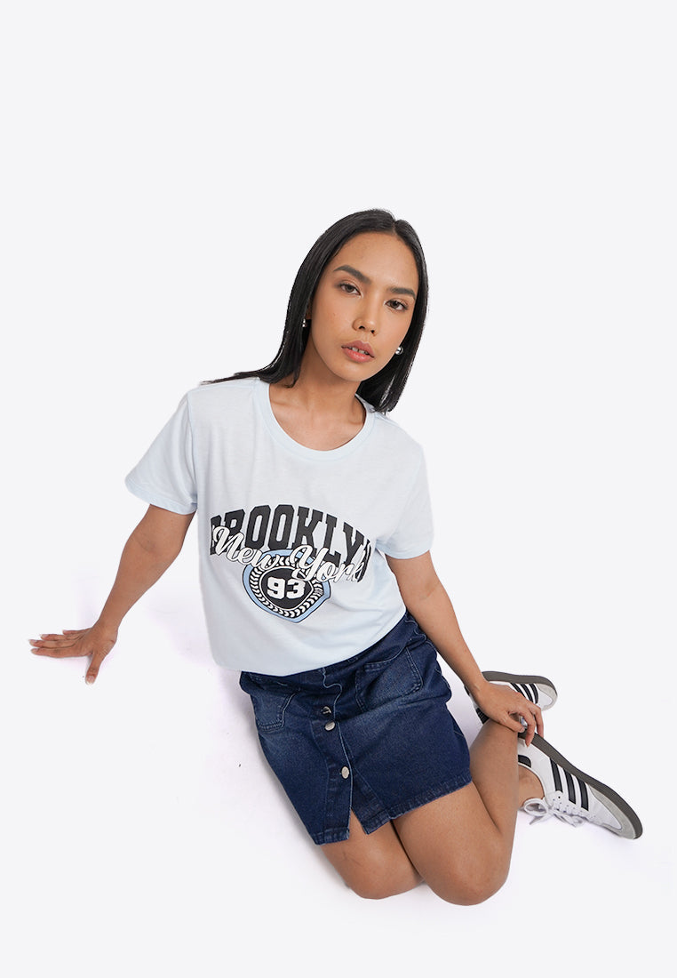 Round Neck Short Sleeve Graphic T-Shirt