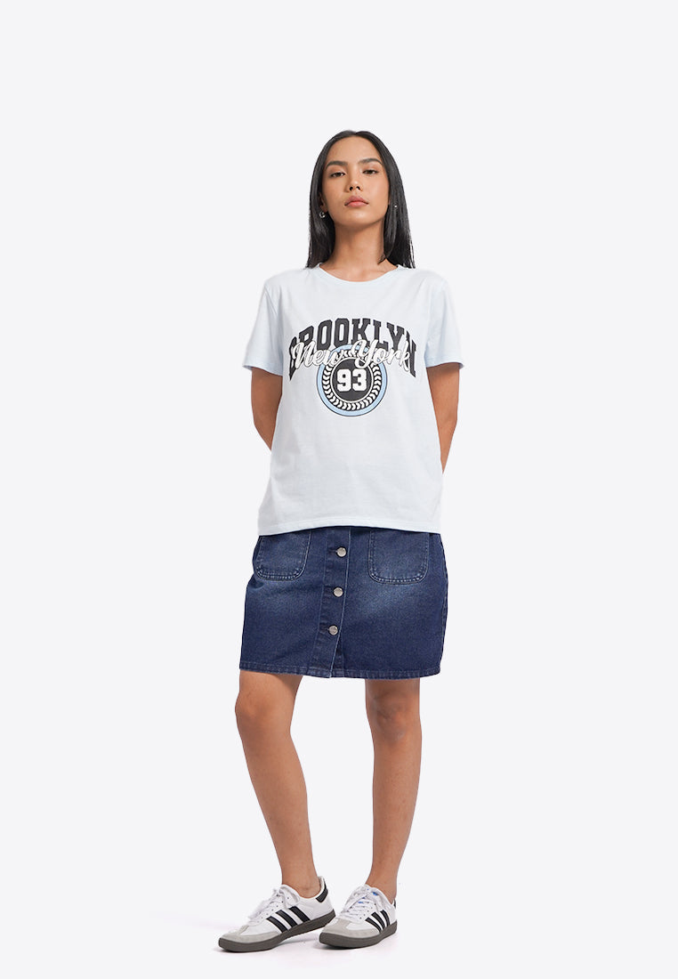 Round Neck Short Sleeve Graphic T-Shirt