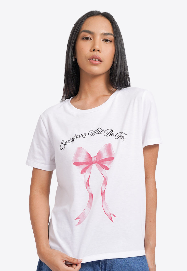 Round Neck Short Sleeve Graphic T-Shirt