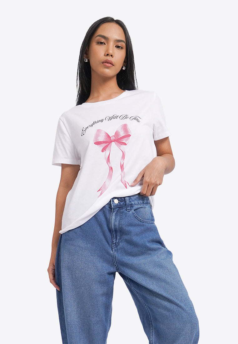 Round Neck Short Sleeve Graphic T-Shirt