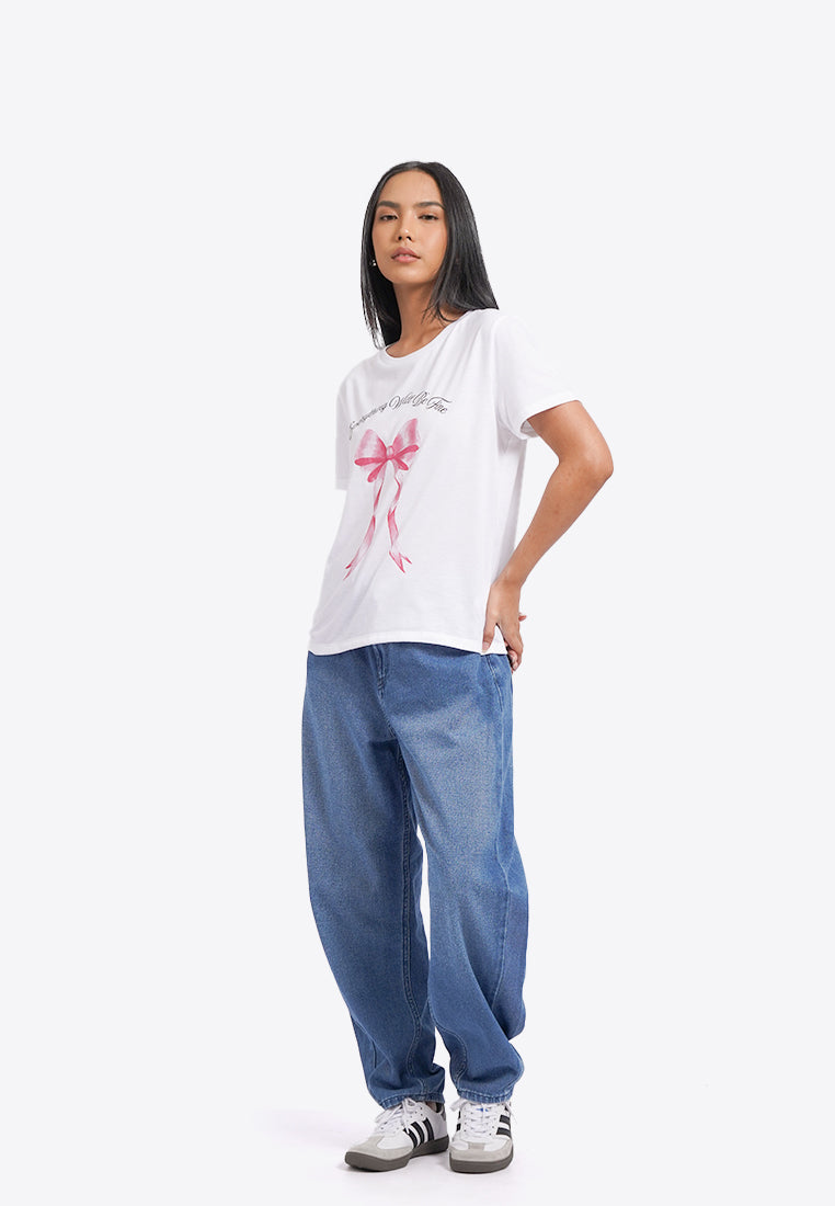 Round Neck Short Sleeve Graphic T-Shirt