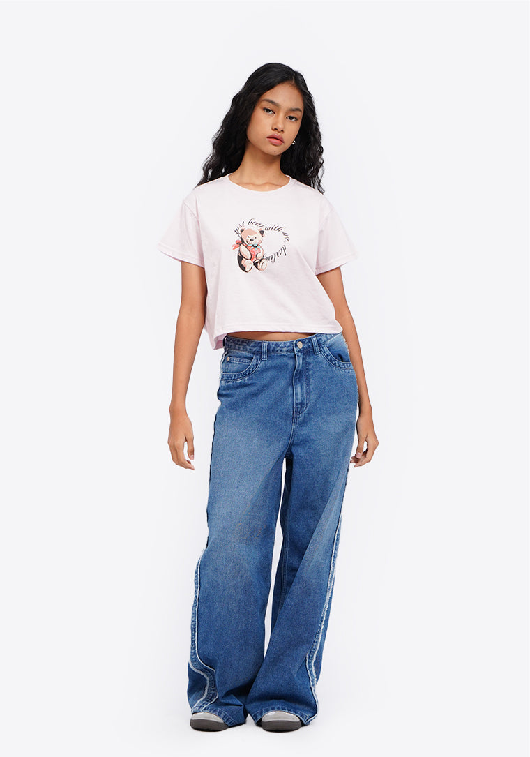 Short Sleeve Graphic Crop T-Shirt