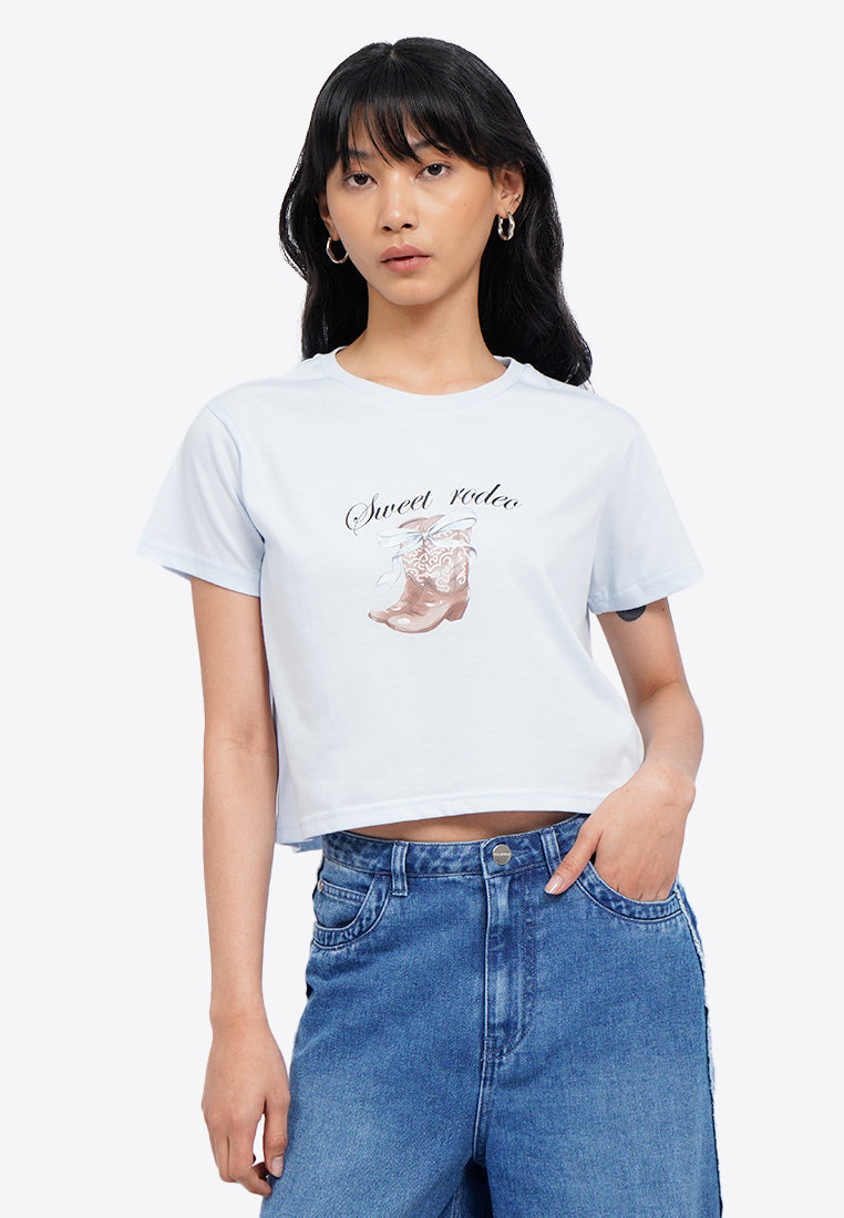 Short Sleeve Graphic Crop T-Shirt