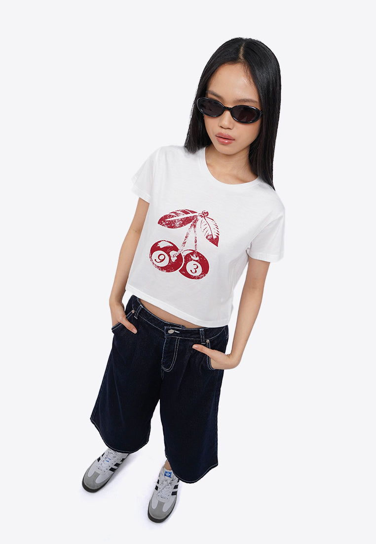 Short Sleeve Graphic Crop T-Shirt