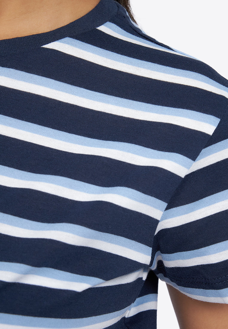 Short Sleeve Stripe Crop T-Shirt