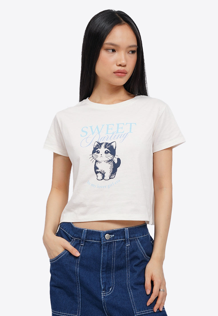 Short Sleeve Graphic Crop T-Shirt