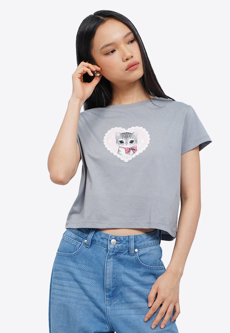 Short Sleeve Graphic Crop T-Shirt