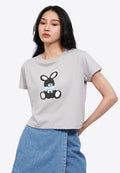 Full Print Short Sleeve Crop T-Shirt