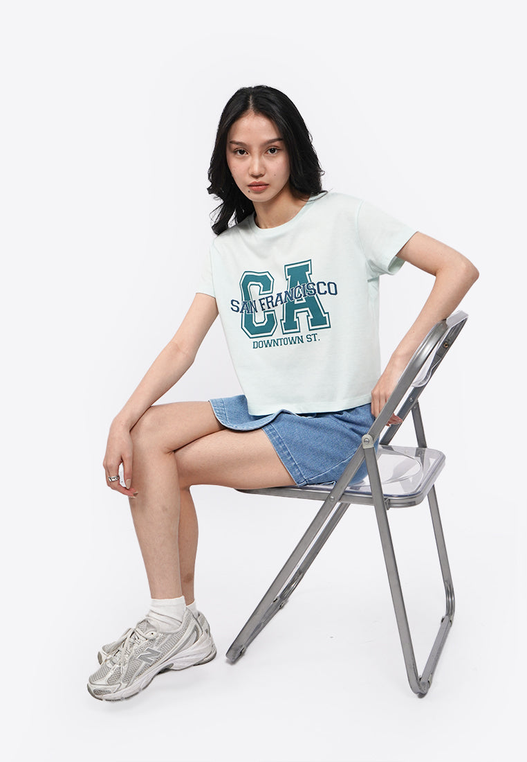 Short Sleeve Graphic Crop T-Shirt