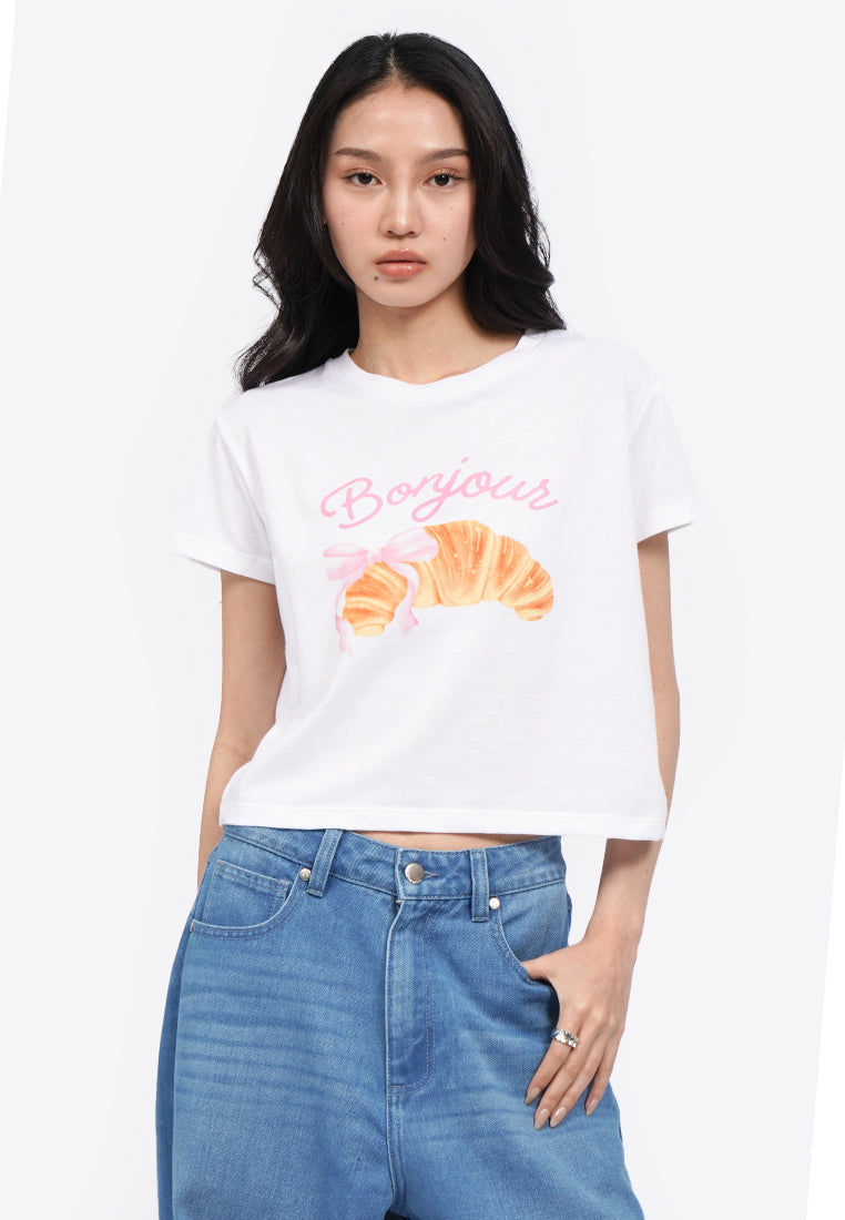 Short Sleeve Graphic Crop T-Shirt