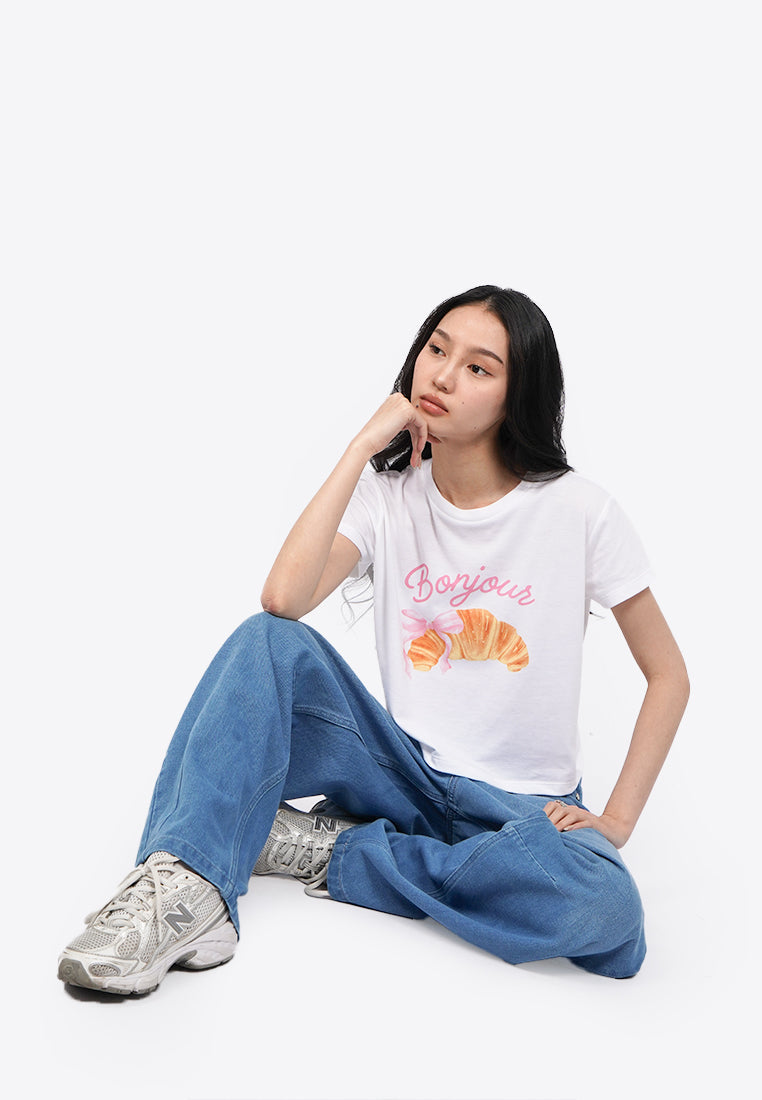 Short Sleeve Graphic Crop T-Shirt