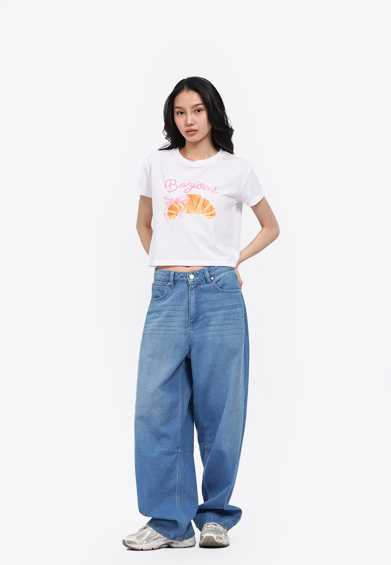 Short Sleeve Graphic Crop T-Shirt