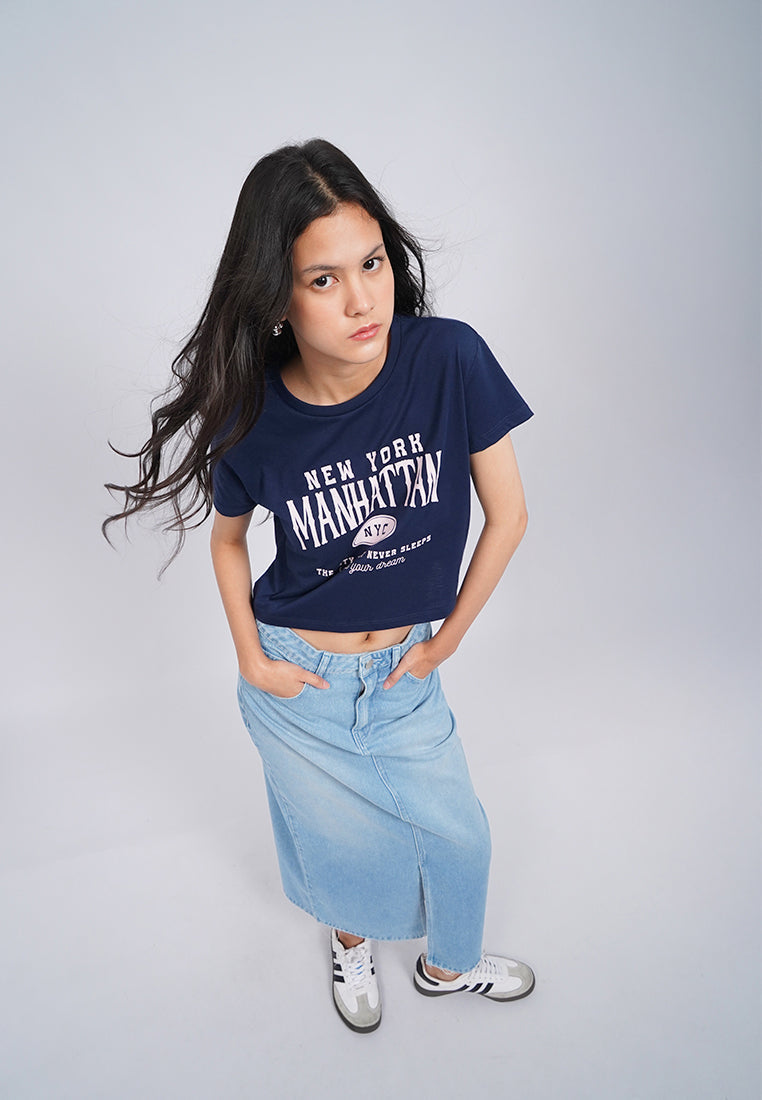 Short Sleeve Graphic Crop T-Shirt