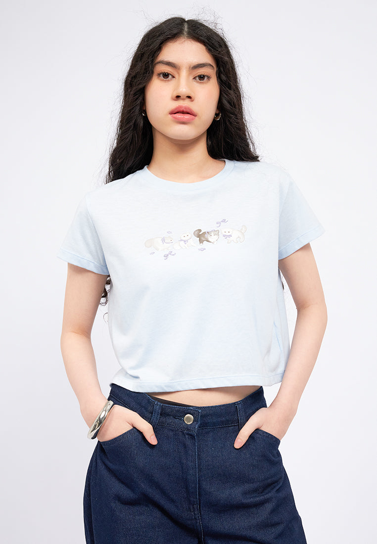 Short Sleeve Graphic Crop T-Shirt