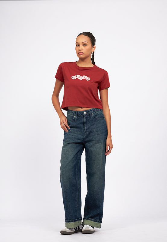 Short Sleeve Graphic Crop T-Shirt