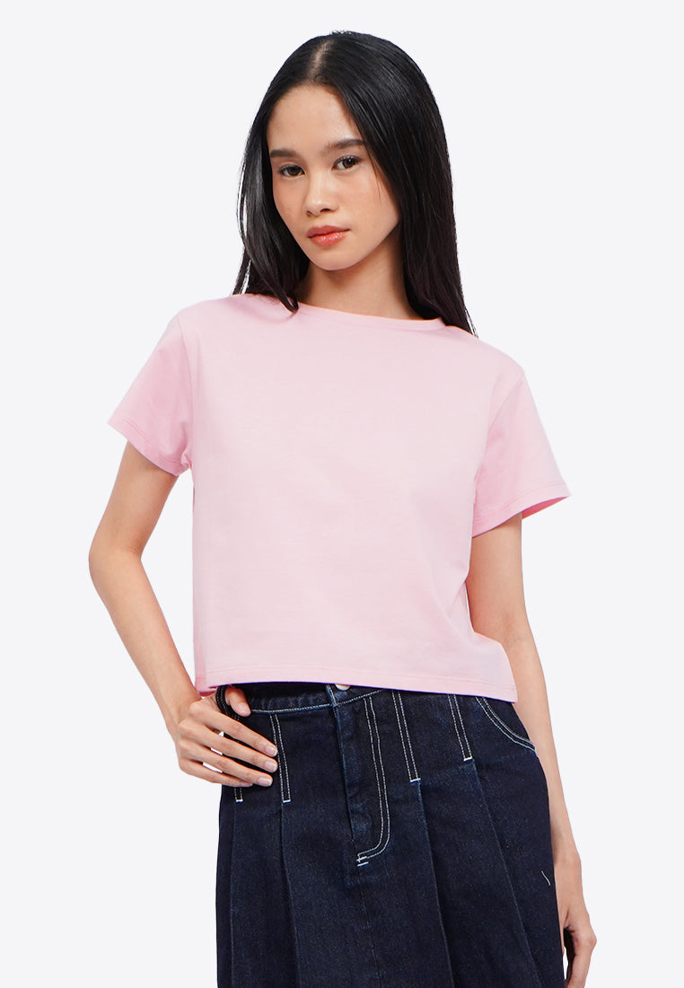 Short Sleeve Basic Crop T-Shirt