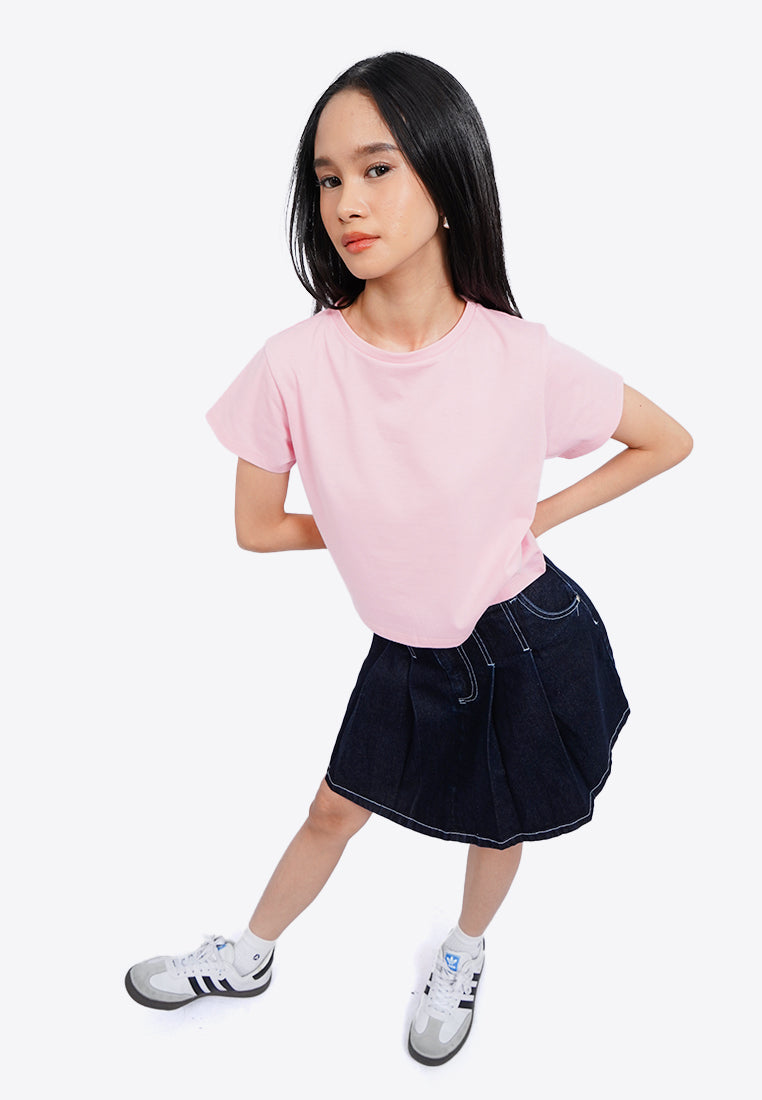 Short Sleeve Basic Crop T-Shirt