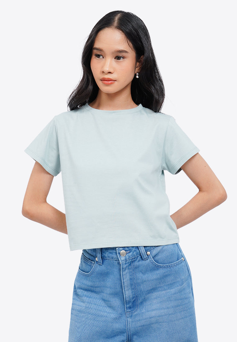 Short Sleeve Basic Crop T-Shirt