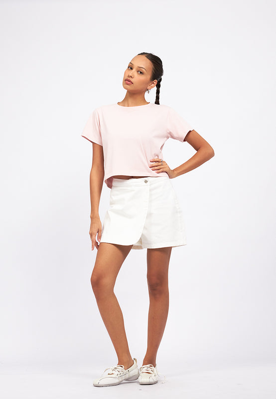 Basic Short Sleeve Crop T-Shirt