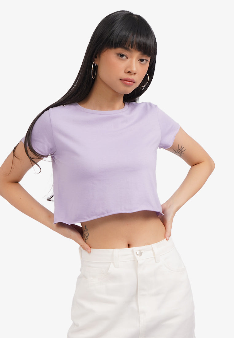 Short Sleeve Basic Crop T-Shirt