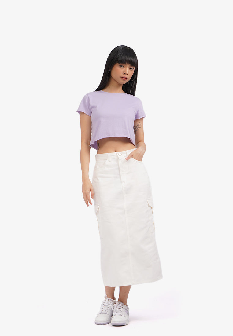 Short Sleeve Basic Crop T-Shirt