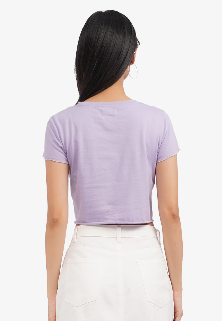 Short Sleeve Basic Crop T-Shirt