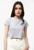 Short Sleeve Boxy Crop T-Shirt L.Blue