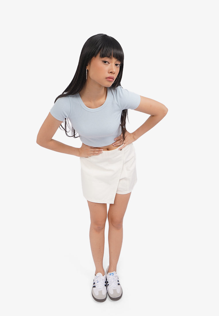 Short Sleeve Rib Crop T-Shirt