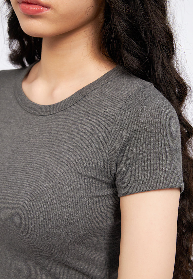 Short Sleeve Crop Rib T-Shirt