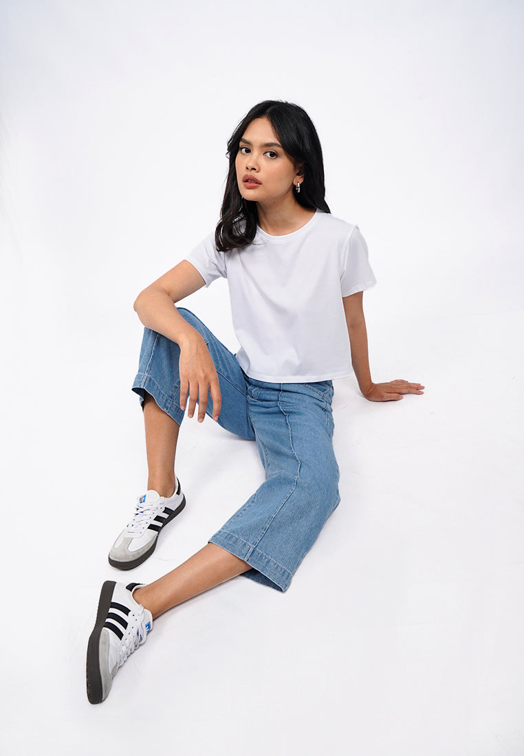 Short Sleeve Basic Crop T-Shirt