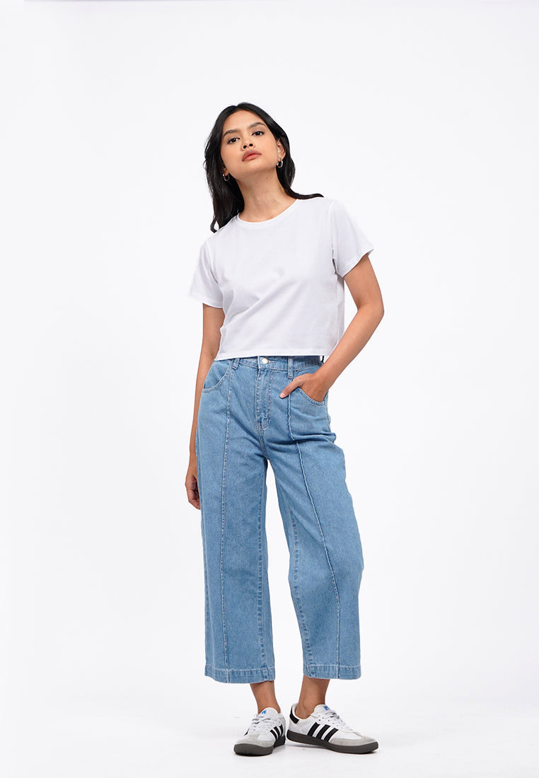 Short Sleeve Basic Crop T-Shirt