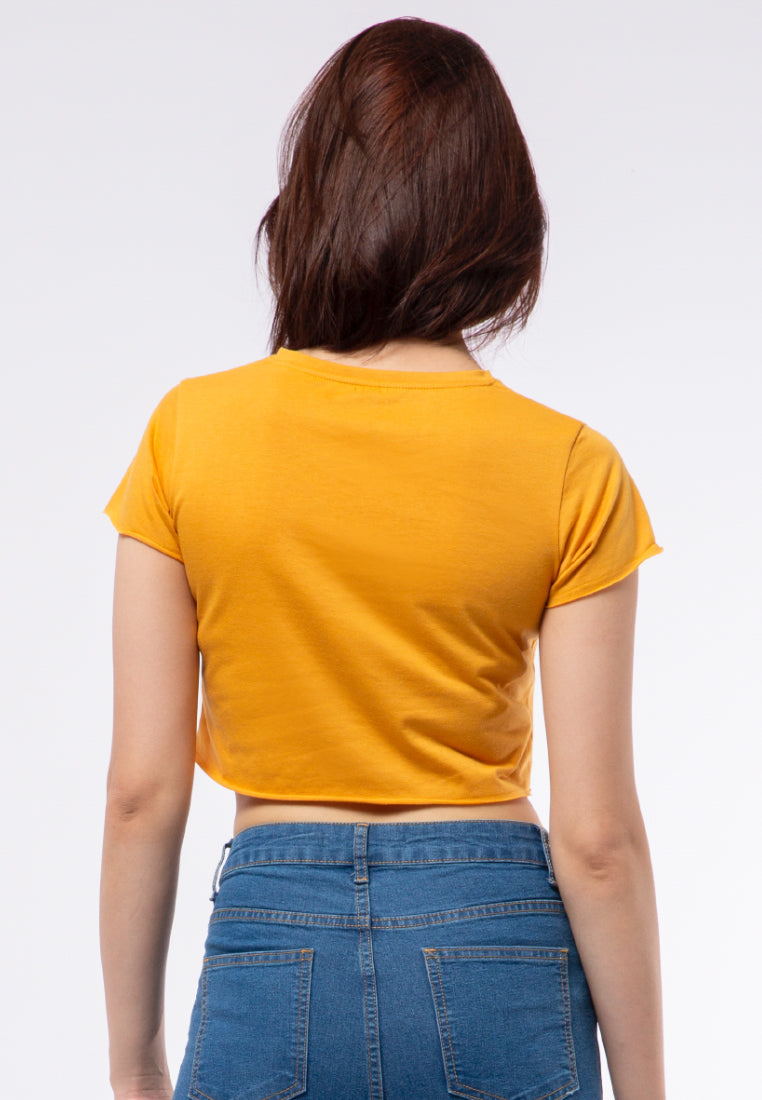 Crop T-shirt with Raw Edge