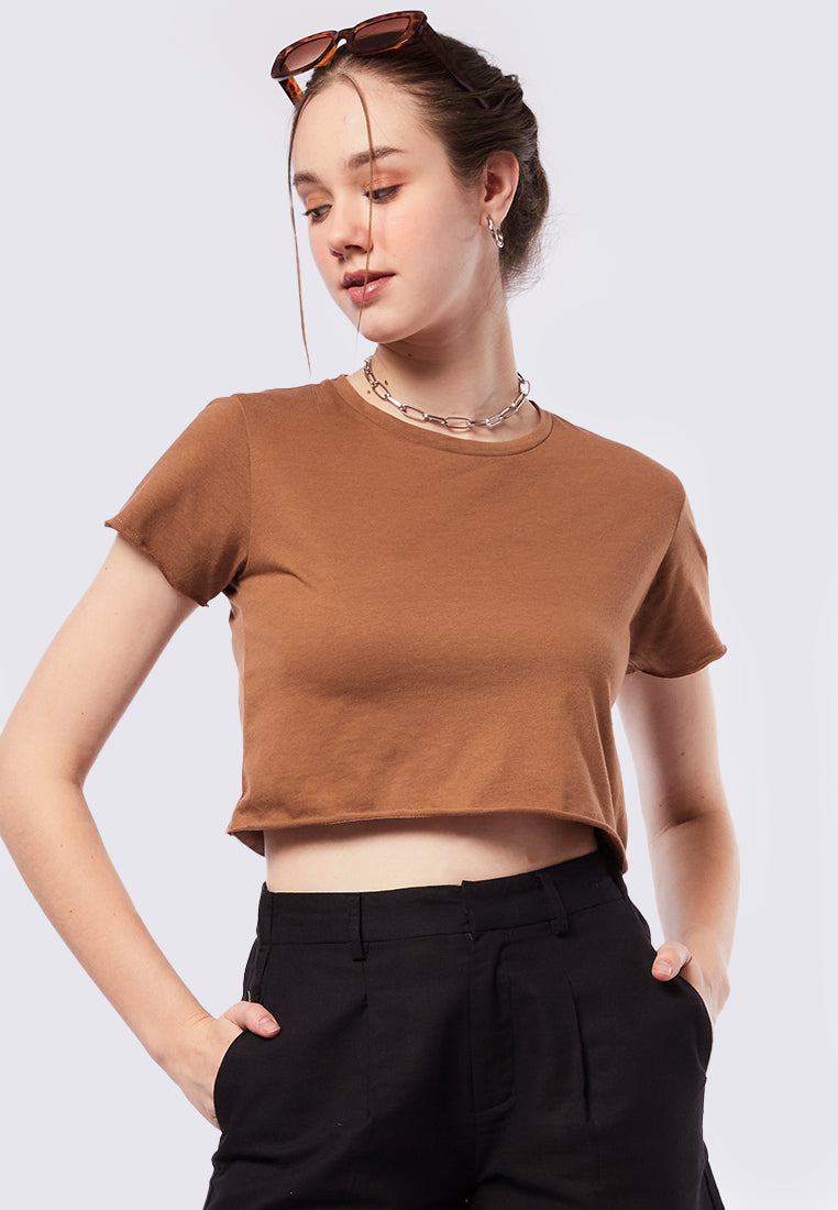 Basic Short Sleeve Crop T-Shirt