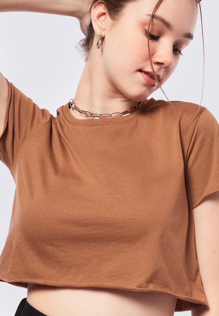 Basic Short Sleeve Crop T-Shirt
