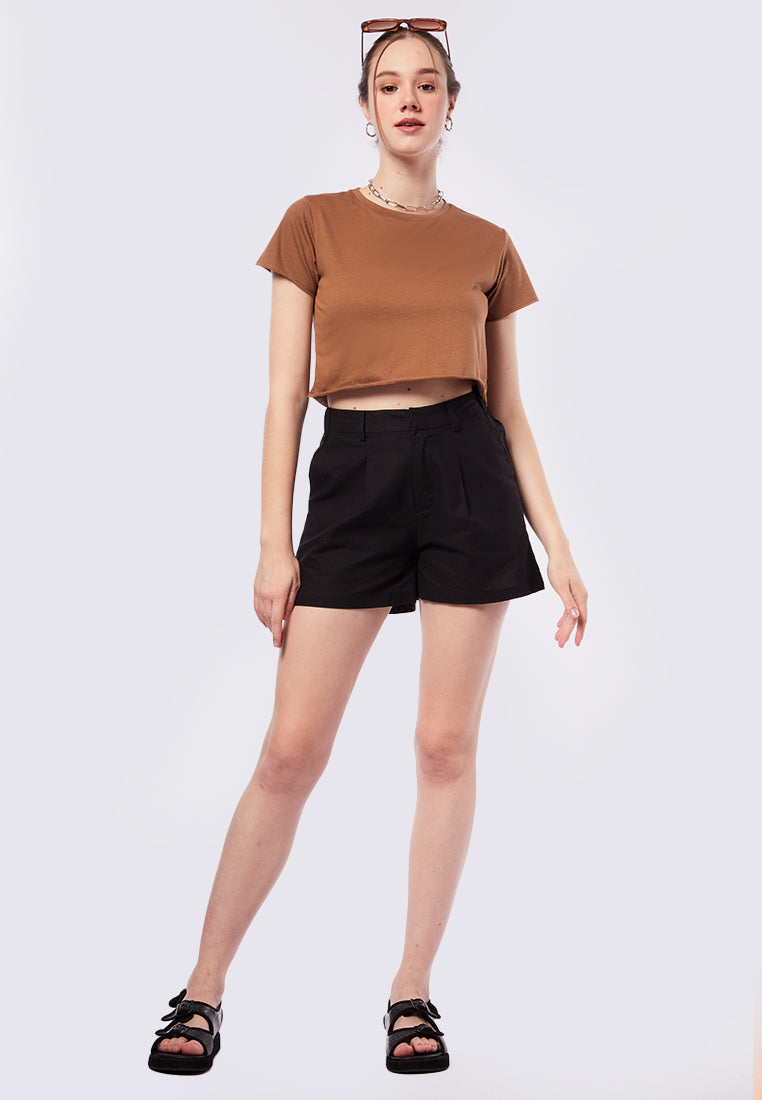 Basic Short Sleeve Crop T-Shirt