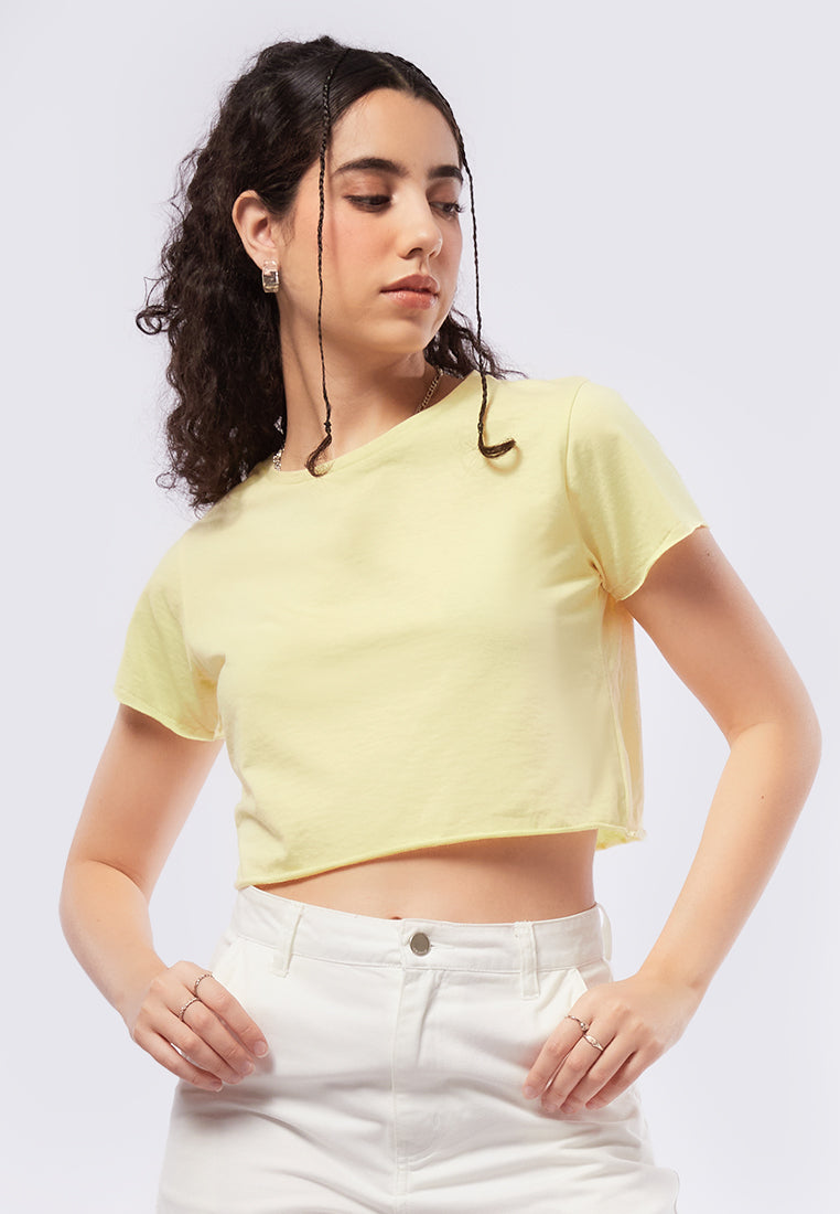 Basic Short Sleeve Crop T-Shirt
