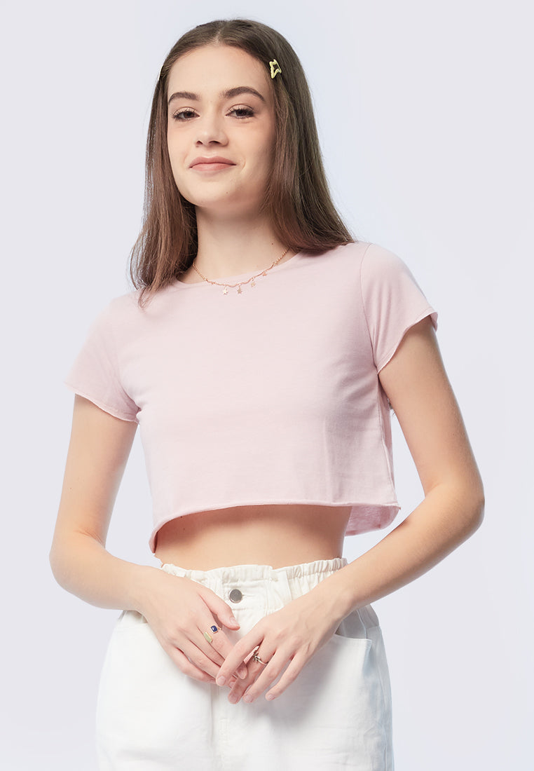Basic Short Sleeve Crop T-shirt