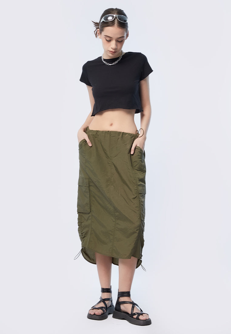 Basic Short Sleeve Crop T-shirt Black