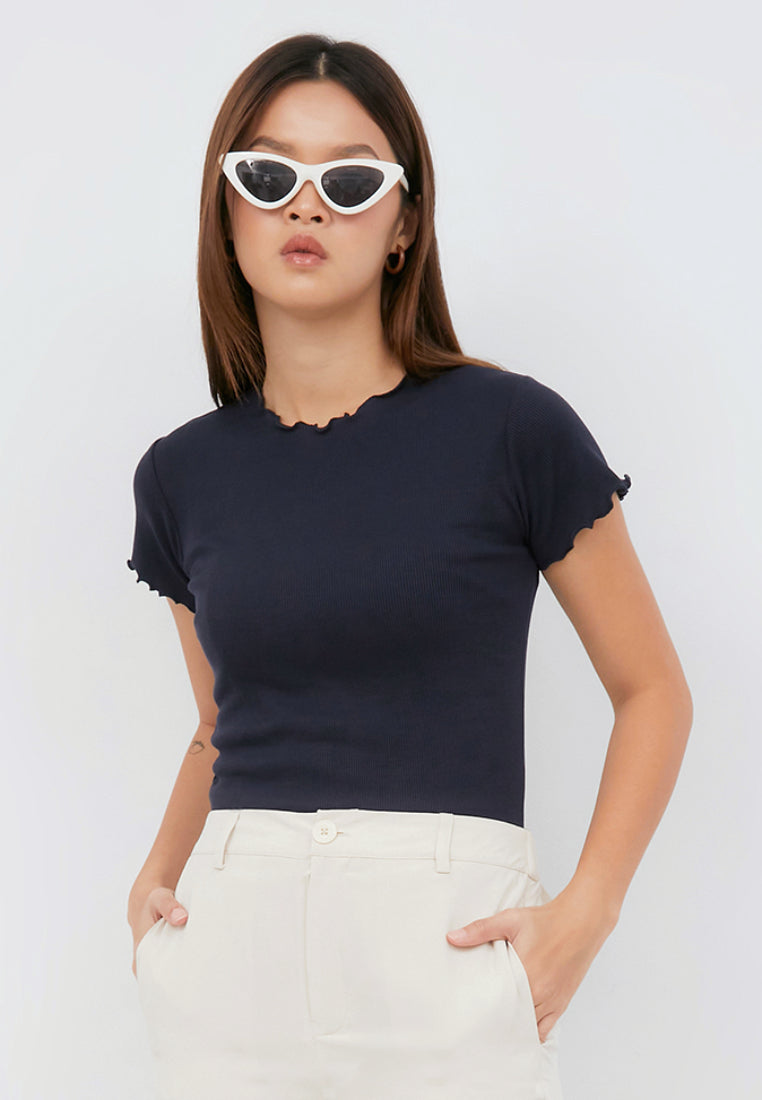 Round Neck Rib T-shirt