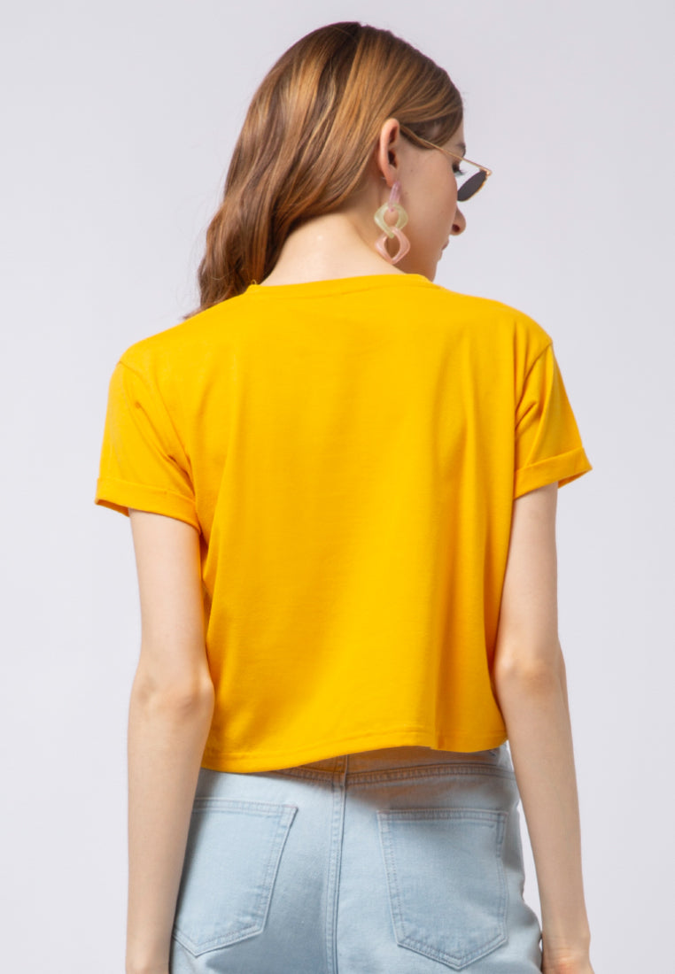 Graphic Short Sleeve Crop T-shirt