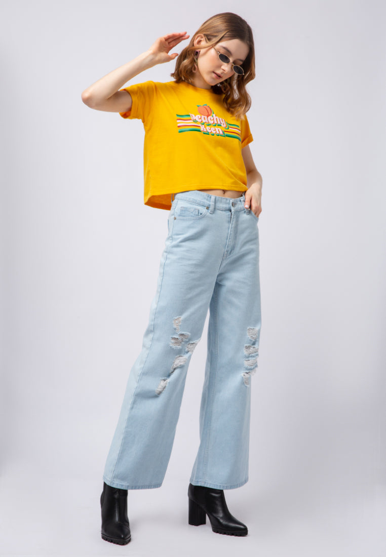 Graphic Short Sleeve Crop T-shirt