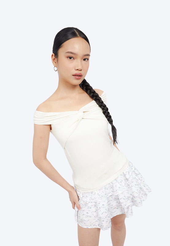 Knot Detail Off Shoulder Top