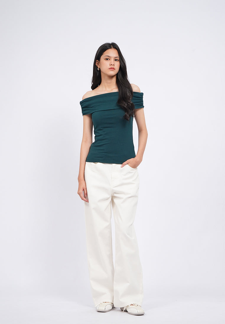 Gathered Off Shoulder Top