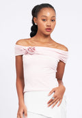 Off Shoulder Applique Tube Top