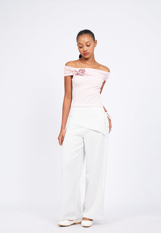 Off Shoulder Applique Tube Top