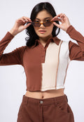 Colorblock Knit Crop Top