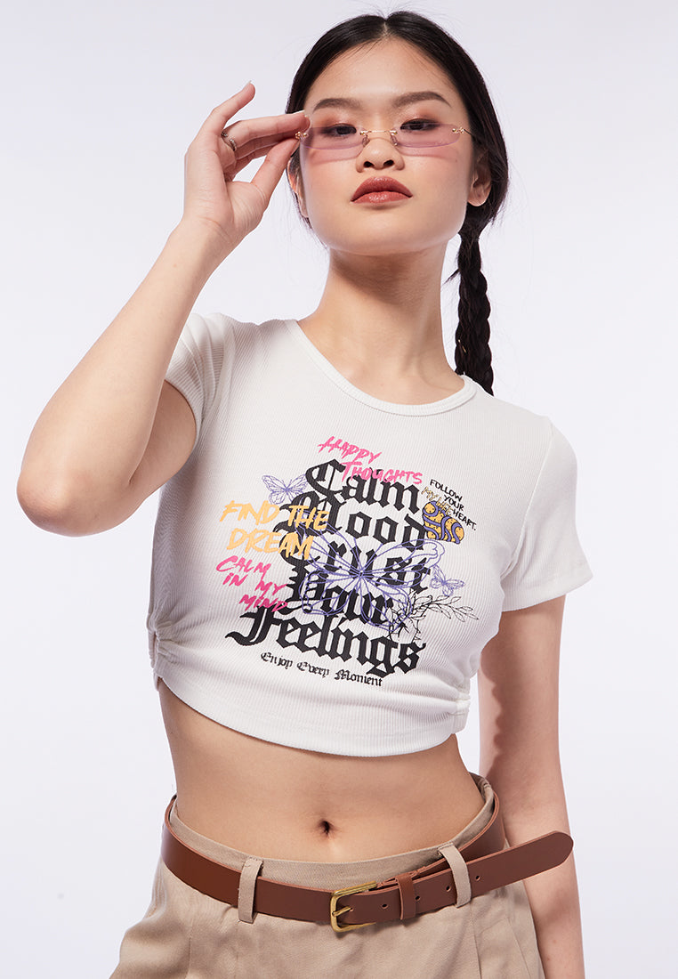 Cut Out Printed Top