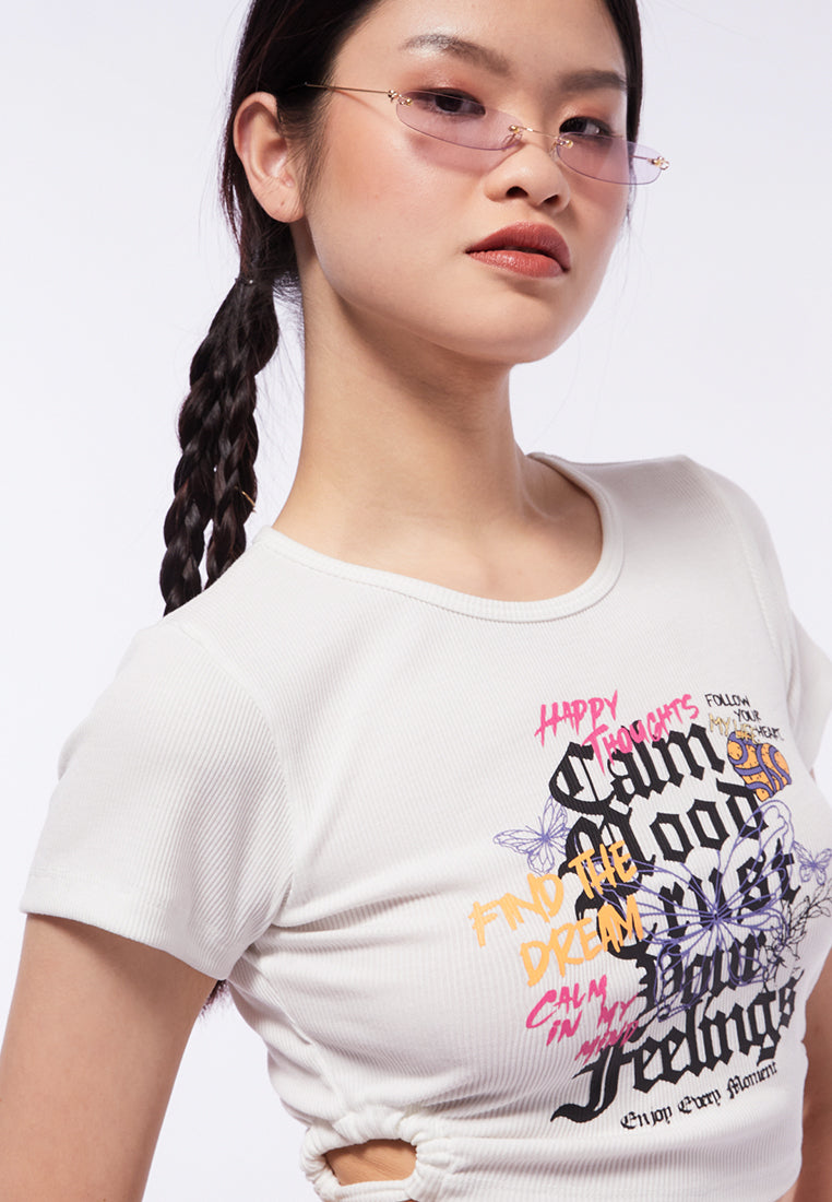 Cut Out Printed Top